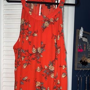 Torrid high neck tank blouse orange floral 2x
